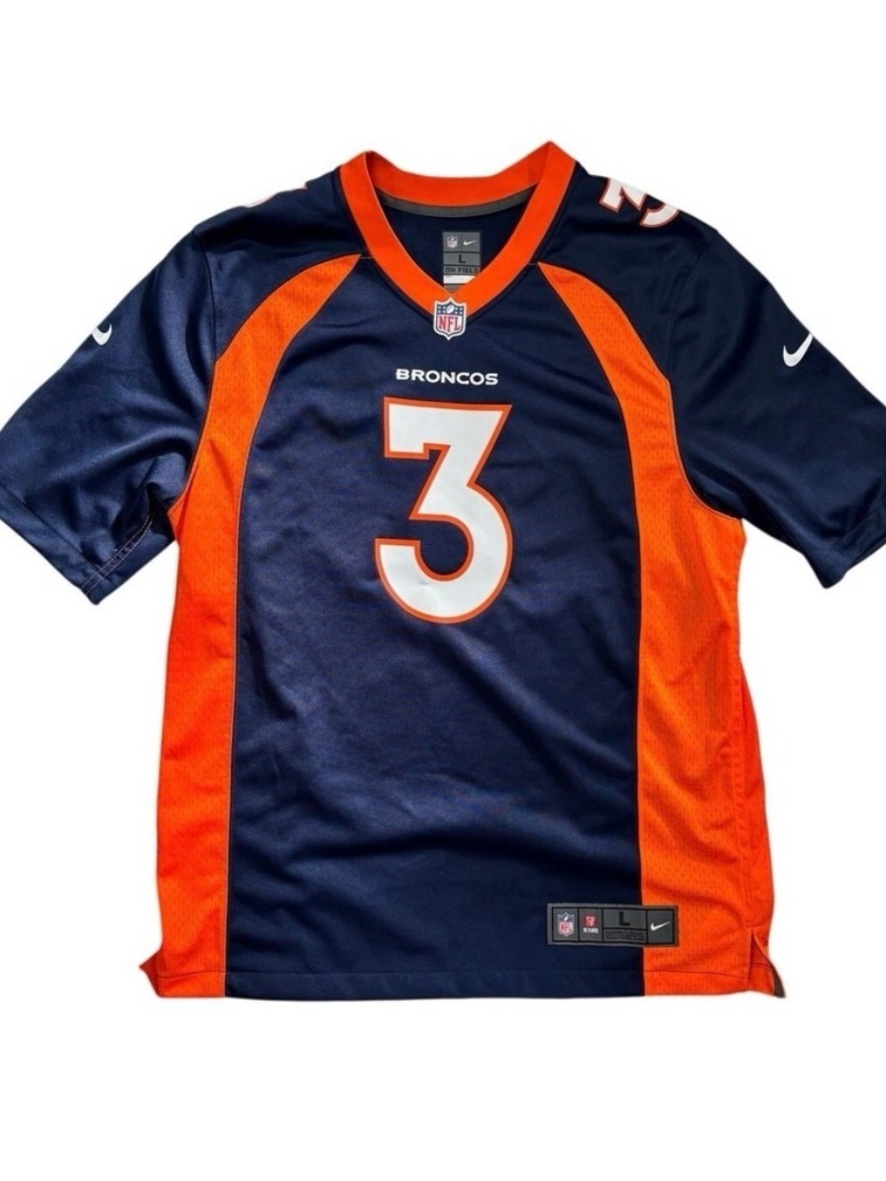 Nike Denver Broncos Navy Blue and Orange #3 Jersey - Picture 7 of 8